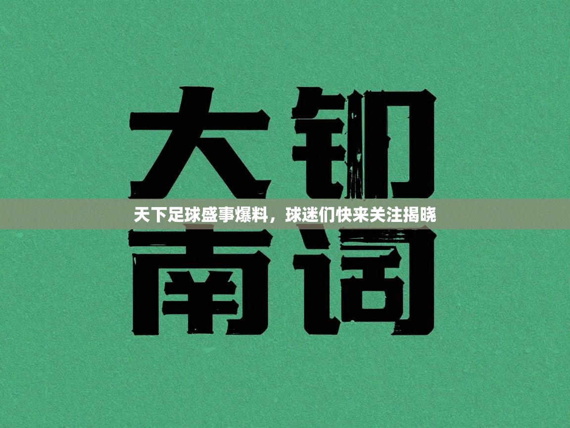 天下足球盛事爆料，球迷们快来关注揭晓  第2张